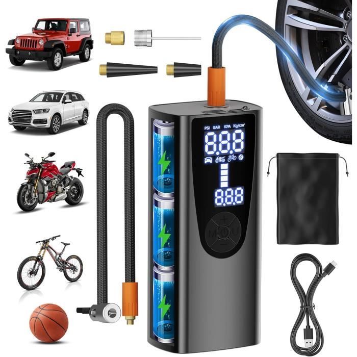 HDeye Mijia Compresseur à Air Portatif 2 - Pompe Électrique Portable 0.2-10.3 Bar Avec Batterie 2000 MAh
