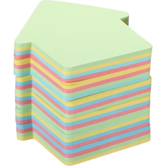 6 Blocs De Notes Autocollantes En Forme De Maison De 6,9 X 6,9 Cm, 100 ...