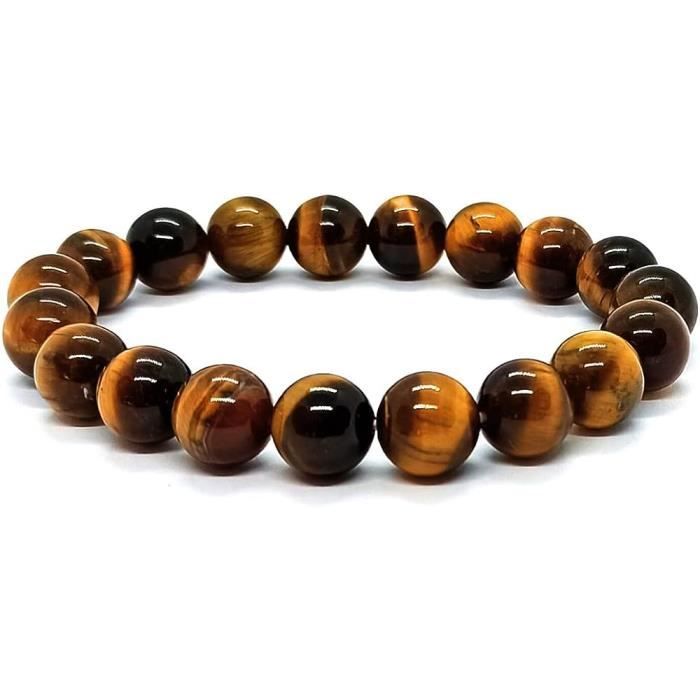 XSDSLS Lot 3 Bracelets Homme Œil De Tigre Perles Naturelles - Tressé Réglable, Style Superposition Pierre Volcanique & Plus