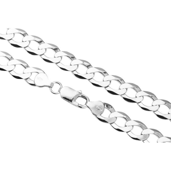 Chaîne Maille Forçat Limée 1.4 Mm Argent Fin 925 Plaqué Or Rose - Collier Femme Longueur: 40 45