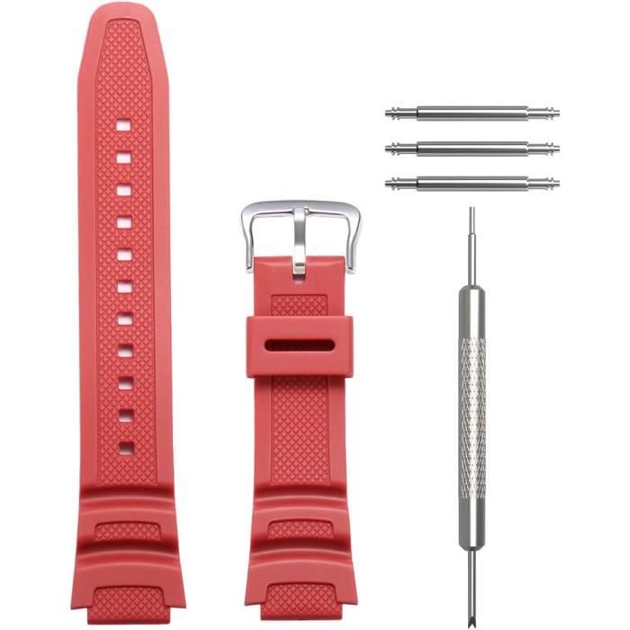 Bracelet De Rechange En Résine Casio Pour Montres W-S220-1A Et W-S220-9A - Noir, Neuf Avec étiquettes