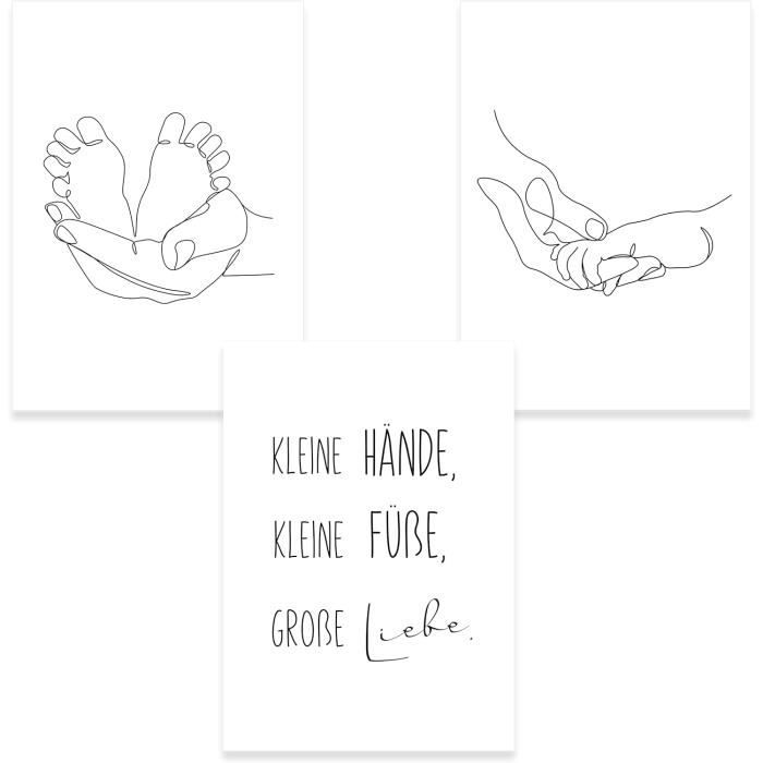 Poster Mural Star Wars Yoda - Lot De 3 Parties, 97x62 Cm Total, Impression Brillante Haute Qualité, Pour Chambre Ou Salon