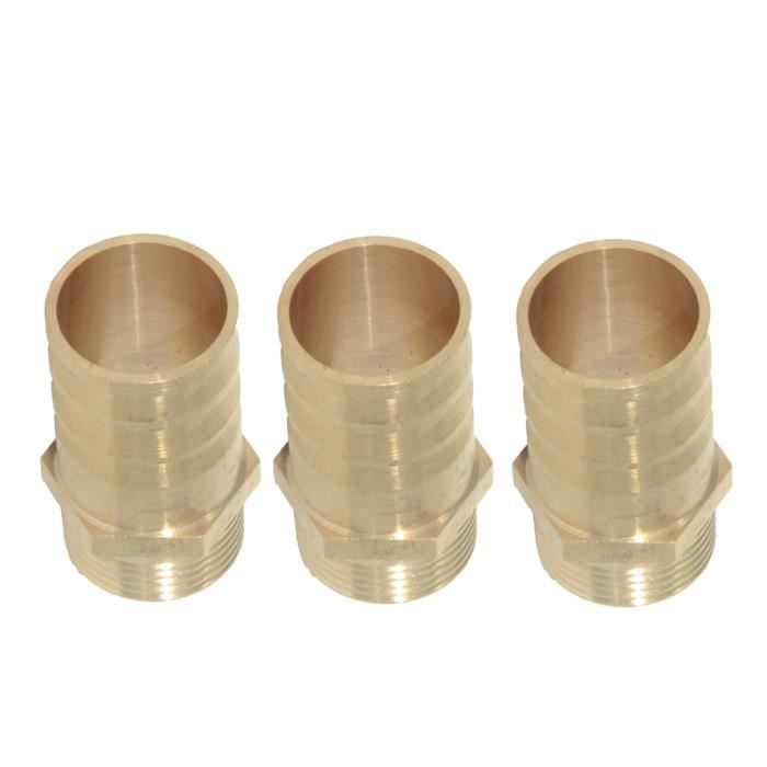 Kit 3 Raccords Rapides Laiton 3/4" - 2 Raccords + 1 Double - Pour Tuyaux D'arrosage, Machine à Laver