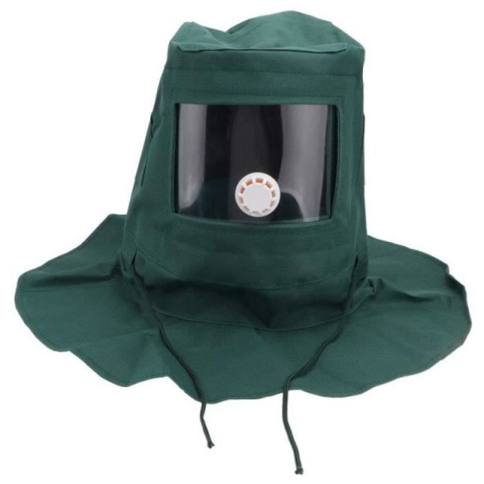VONGLYHOO Capuchon De Sablage Vert 22cm - Masque De Protection Anti-Poussière Respirant Et Confortable Pour Travaux Industriels