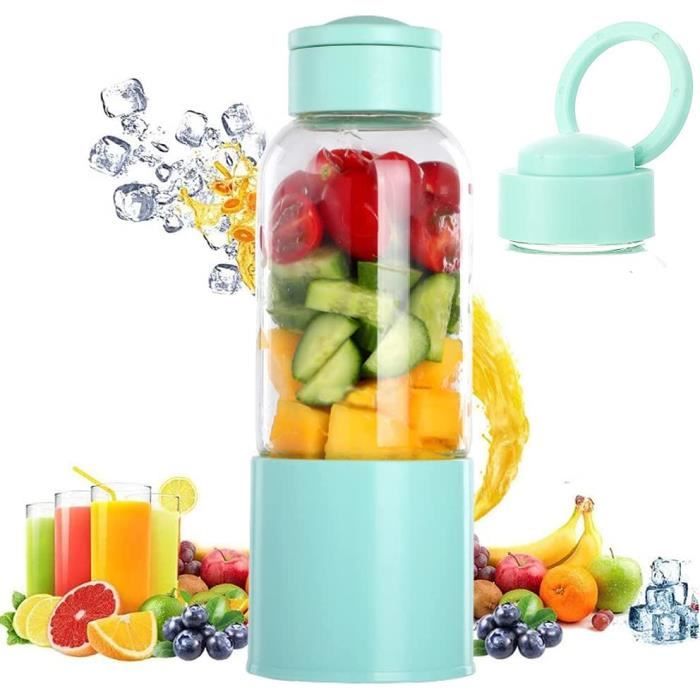 Mixeur Portable USB Rechargeable - 500 Ml - Affichage Numérique - Lames Inox 3D - Pour Smoothies, Voyages