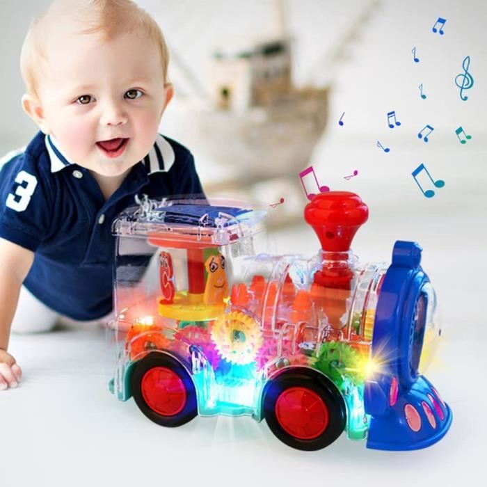 Sgtt pro train à engrenages jouet lumineux musique train électrique  transparent rotatif mécanique pour enfants - DIAYTAR SÉNÉGAL