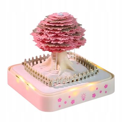 Calendrier 3D 2026 Avec Éclairage | Sculpture Papier Arbre | Bloc-notes Détachable | Déco Bureau Et Maison - 5