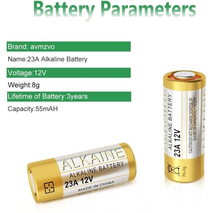 Piles 23A 12V A23 12 Volts Alkaline Batterie A23S MN21-23 L1028 V23GA LRV08  8LR932,Lot of 10, sans Mercure, Haute Performance [[44] - Cdiscount Jeux -  Jouets