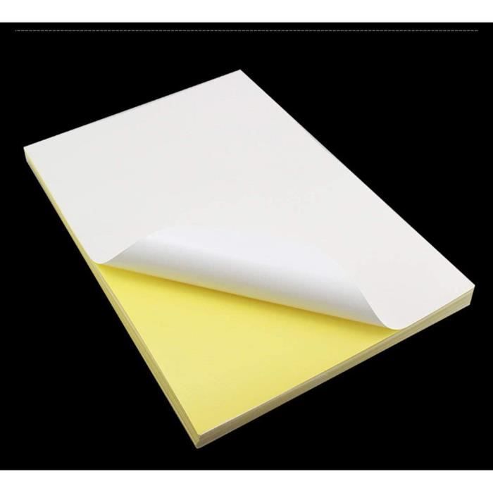 Etiquettes autocollantes 70x60mm papier mat blanc