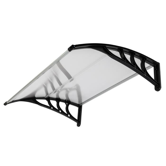 Auvent Porte D'Entrée 150x100cm - Polycarbonate 5mm Et Aluminium - Protection Pluie Et Soleil