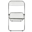 Lot de 6 chaises acryliques transparentes pliantes - Blanc - Chaise de maquillage pour salle à manger et bureau-2