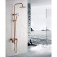RUMOCOVO®Colonne de douche réglable de style européen-ensemble de douche mural-ensemble de douche en cuivre pur-or rose-2