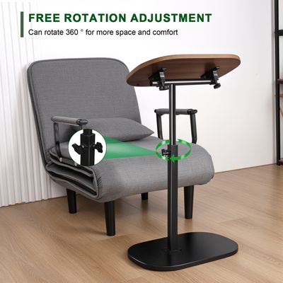 Table D’appoint En Forme De C Réglable En Hauteur 45-80 Cm - Plateau Rotatif Et Inclinable Pour Canapé, Lit Ou Bureau - 7