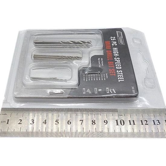 25Pcs Micro-Foret Mini Set Haute Vitesse Dimensions Métriques 0.5 Mm-3Mm FR