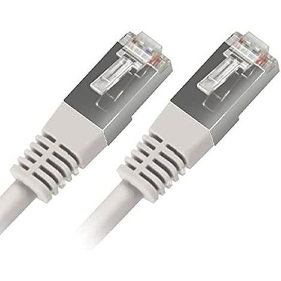 560347 - Câble RJ45 Cat 6 FTP - Câble RJ45 3m - Câble Ethernet 3m -  Connecteurs Mâle-Mâle - Droit et Blindé - Fréquence 250 Mh[197] - Cdiscount  Informatique