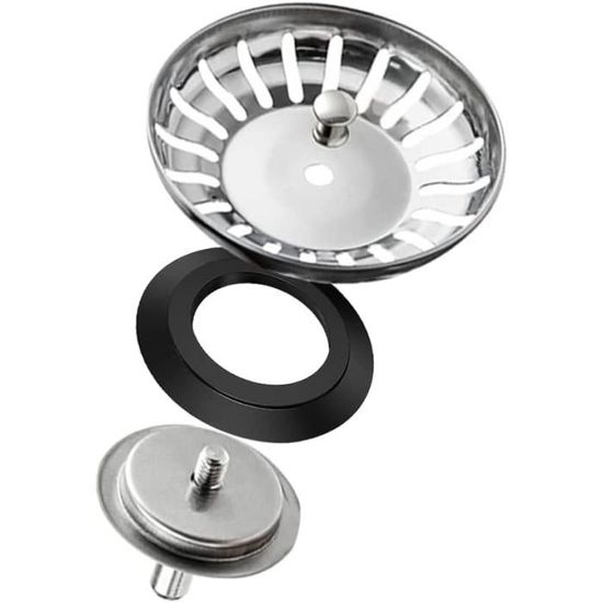 Lot De 4 Bouchons Silicone Pour Baignoire, évier, Lavabo - Universels, Diamètre 15 Cm, Noir Et Gris