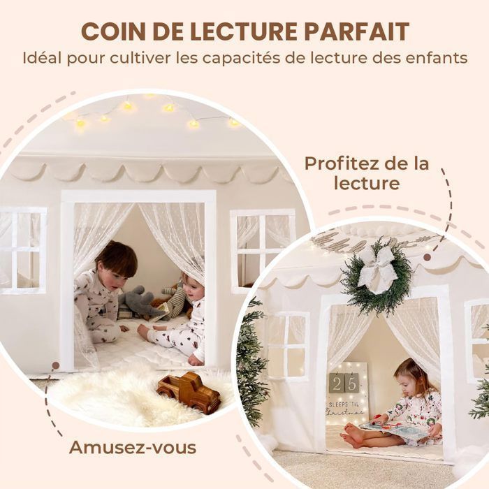 Wilwolfer Tente pour Enfants avec Matelas, Lumières Étoilées, Bannière Wilwolfer Tente pour Enfants avec Matelas, Lumières Étoilées, Bannière
