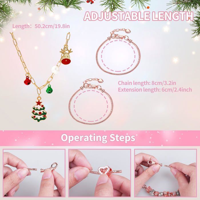 Calendrier De L'Avent 2025 Bijoux Pour Femme/fille - 24 Surprises Bracelets Et Colliers - Cadeau Noël