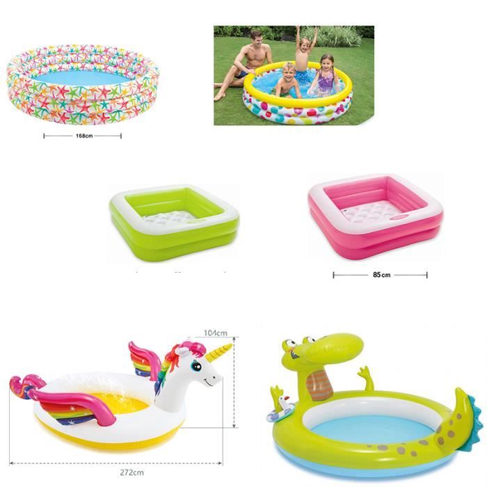 Intex Bateau Gonflable Enfant 3 Designs – Pataugeoire Ou Mini Piscine – Jusqu’à 27 Kg