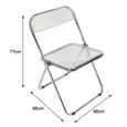 Lot de 6 chaises acryliques transparentes pliantes - Blanc - Chaise de maquillage pour salle à manger et bureau-3