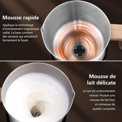 AMZCHEF Mousseur à Lait électrique 8 En 1, 600 Ml, Mousseur à Lait En Acier Inoxydable
