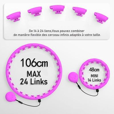 Cerceau Intelligent 360° Avec Massage – 24 Segments Réglables, Ne Tombe Pas, Idéal Pour Affiner Sa Taille