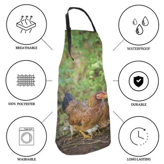 tonyg-p Tablier Cuisine Tablier Unisexe avec Poches Tablier Ajustable à Lanières de cou Tablier de Cuisine pour Cuisine Restaurant Café Jardin