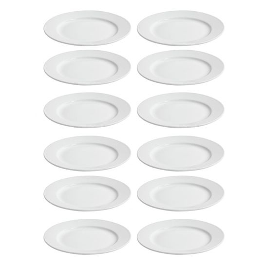 Assiettes ovales blanches à bord doré en vrac, Assiettes pour restaurants