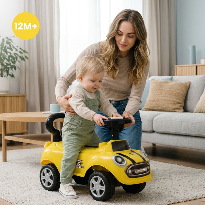TWISTCAR Porteur Enfants/Adultes - 120 Kg - Roues Caoutchouc Lumineuses - Sans Piles Ni Moteur - Mouvement De Volant - Dès 3 Ans