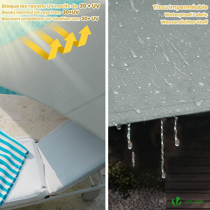 Voile D'Ombre Dripex 3x4m - Protection UV 95% - Imperméable - Pour Jardin, Terrasse Et Piscine - Gris