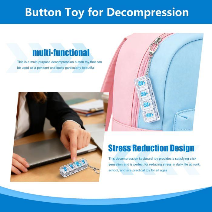 2 Pièce Mini Clavier Anti Stress, Clavier Fidget, Jouet Anti-Stress claviers Lumineux 4 Boutons 7 Couleurs, Antistress cliquable avec Porte-clés, Jouet sensoriel pour Adultes, Enfant 2 Pièce Mini Clavier Anti Stress, Clavier Fidget, Jouet Anti-Stress claviers Lumineux 4 Boutons 7 Couleurs, Antistress cliquable avec Porte-clés, Jouet sensoriel pour Adultes, Enfant