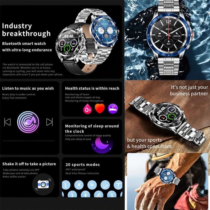 Montre Connect e Homme 2022 avec Appel Num rotation Bluetooth