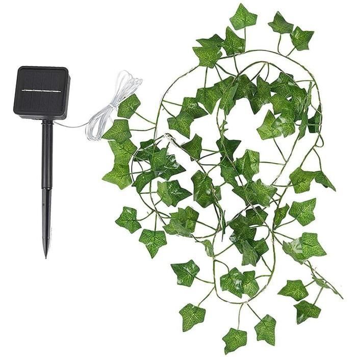 Guirlande Lumineuse Solaire Lierre - 10 M, 100 LED, IP65 - Décoration Extérieur Jardin, Balcon, Mariage