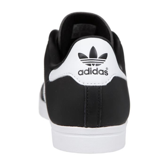 Baskets ADIDAS ORIGINALS Coast Star Homme Cuir Noir Blanc 3 bandes dentelees
