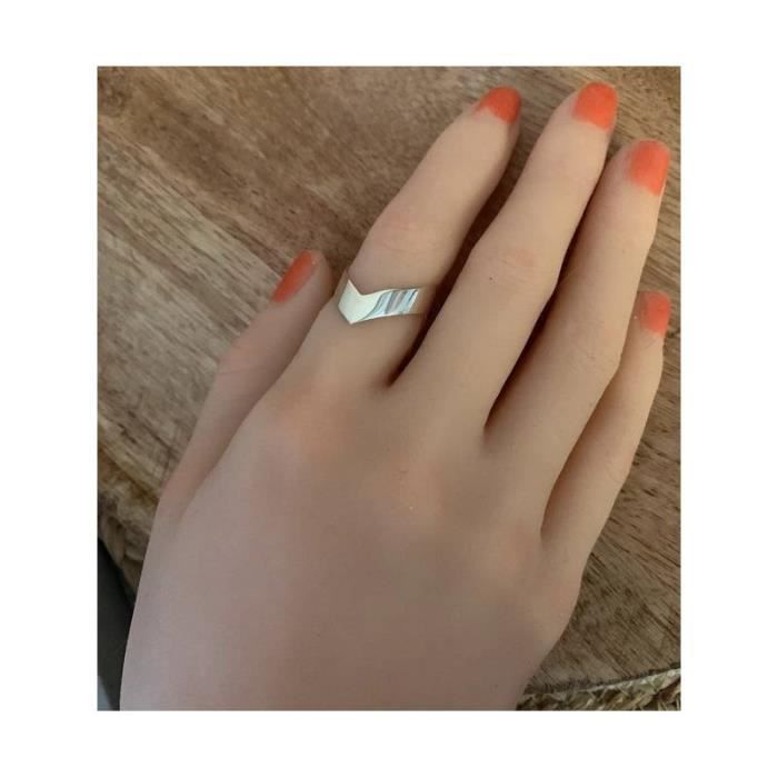 Bague En Argent Massif Motif Vagues Ajourées – Taille 54 – Occasion, Couleur Argenté