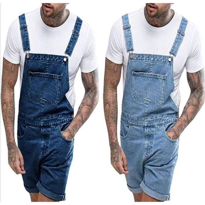 Salopette short sales jean homme