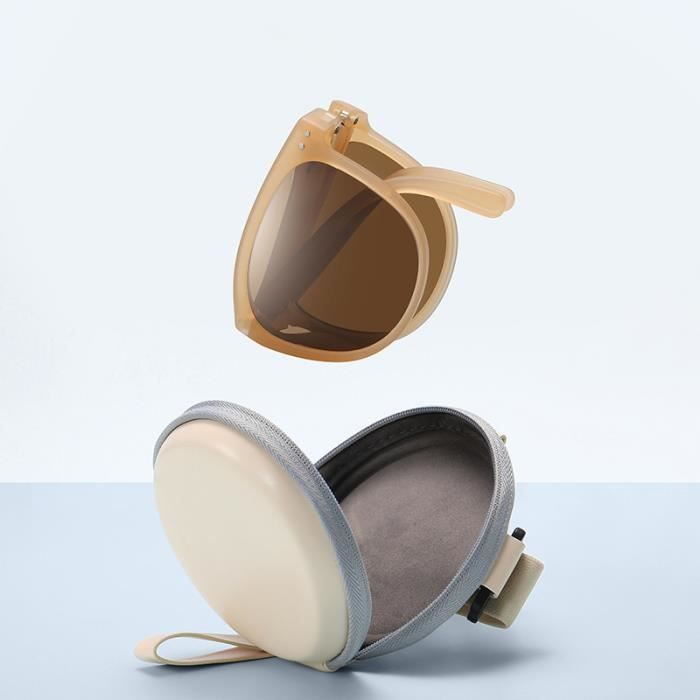 SHARPHY Lunettes de soleil femme pliable polarisées marron