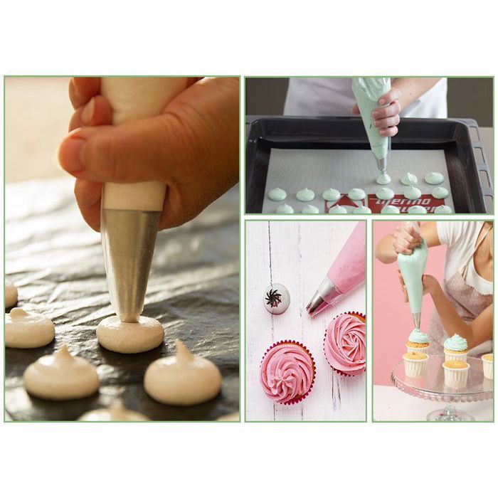 Douilles à Pâtisserie Professionnelles – 6 Pièces En Acier Inoxydable (1M, 2D, 4B, 1A, D66, 108E) Avec Brosse De Nettoyage - 6