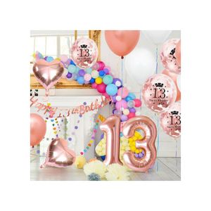 Confettis Anniversaire Avec Chiffre 13 - Déco De Table Pour Fête (Noir, Argent, Or)