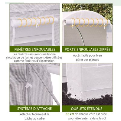 Outsunny Serre De Jardin Tunnel 6 M² 3 X 2 X 1 9 M Acier Galvanisé