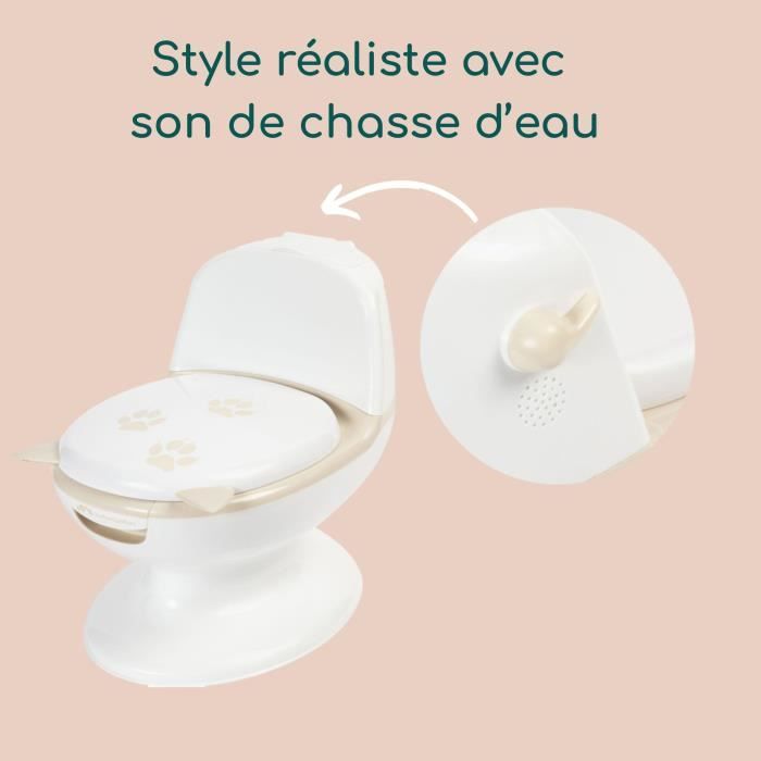 Bebeconfort Pot Toilette Bébé Panda – Siège D'Apprentissage Propreté Avec Vrai Bruit De Chasse D'Eau, Pare-Éclaboussures, 1-4 Ans (0-20 Kg)