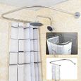 Le rideau de baignoire télescopique avec tringle à rideau de douche en acier inoxydable s'applique à la salle de bain-0