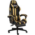 *7190Classique Chaise de bureau - Fauteuil de bureau Fauteuil de jeux vidéo - Chaise Confortable Fauteuil gamer avec repose-pied Noi-0
