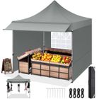 SANOPY Tonnelle Pliante 3x3 Imperméable,Tonnelle Pop-up à Hauteur Réglable avec Auvent et Parois Protection UV50+-Gris