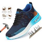 MOBIGARLAN Chaussures de sécurité Hommes Légèreté Coque acier Baskets à coussin d'air - XH514BBB - Bleu