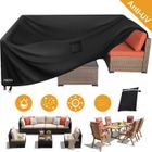 PDZZZD Housse Protection Salon de Jardin Table en 420D Oxford - 242x162x100cm - Étanche - Noir