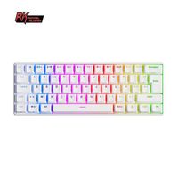 ROYAL KLUDGE Clavier sans Fil Bluetooth Tri-mode AZERTY Français 60% Clavier Gamer Mécanique RGB rétro-éclairé clavier-Brown Switch