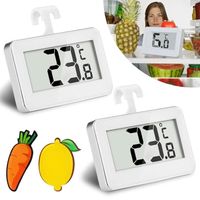 2 thermomètres numériques pour réfrigérateur,Avec 2 aimants de réfrigérateur et écran LCD facile à lire pour l'intérieur,maison