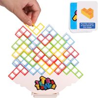 48 Pcs Tetra TowerGame Balance Stacking Block Party Game Tetratower Game for Adults Kids Tetra Board Game 2 Players or More Family