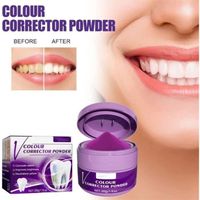V34 Purple Teeth Whitening Powder, Teeth Whitener - Teeth Whitening Powder Mint Flavor Tooth Powder Teeth Whitening Color Corrector 